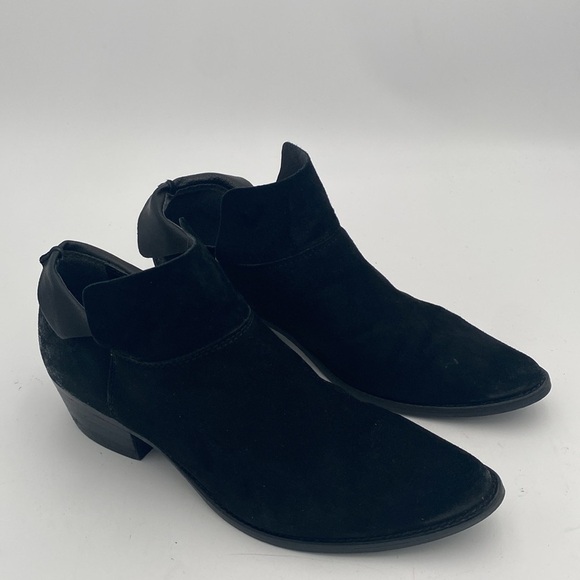 Steve Madden Black Ankle Boots suede women 10M casual office festival retro Y2K - Picture 3 of 13